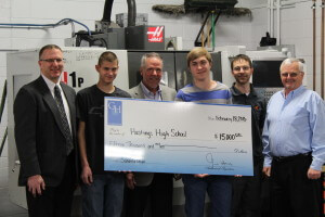 Productivity Inc Presents Gene Haas Foundation check