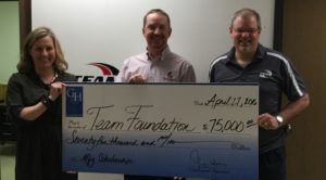 Productivity presents Gene Haas check to TEAM Foundation